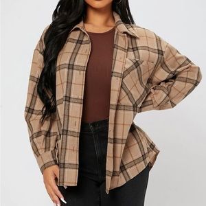 PLAID PRINT POCKET FRONT SHIRT